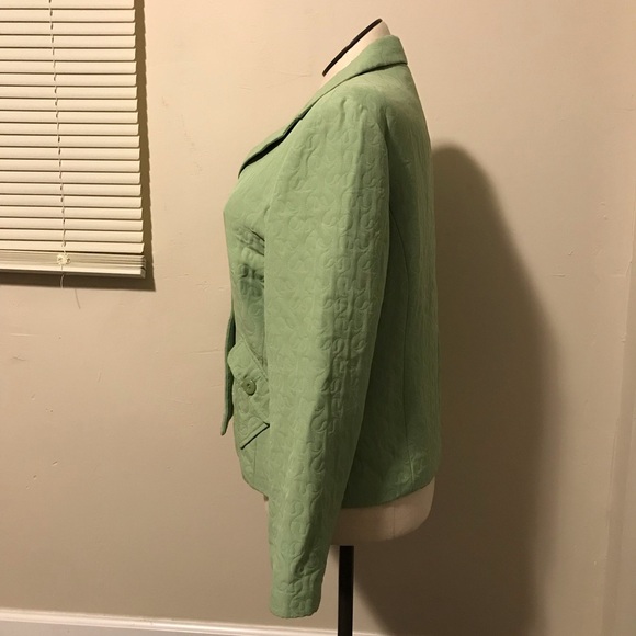 Sag Harbor 2 Buttons Blazer Women’s Size 14 Color Green Quilted Notched Collar. - Picture 2 of 13